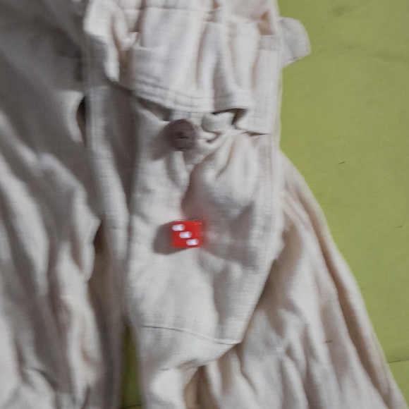 Cream Drawstring Pants - Picture 3 of 4